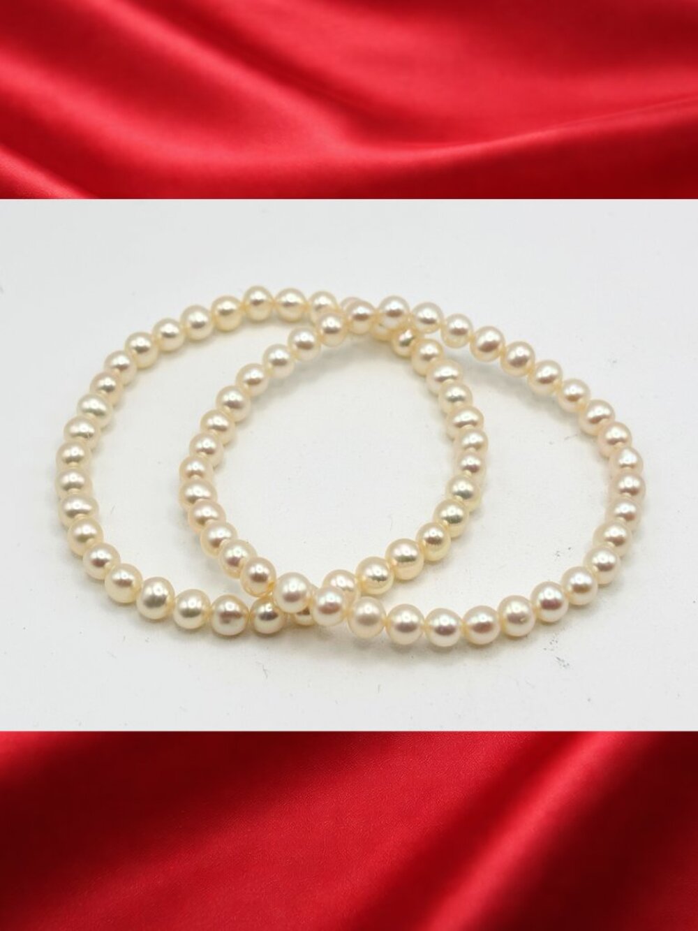 Costume Pearl Stretch Bracelet Pair